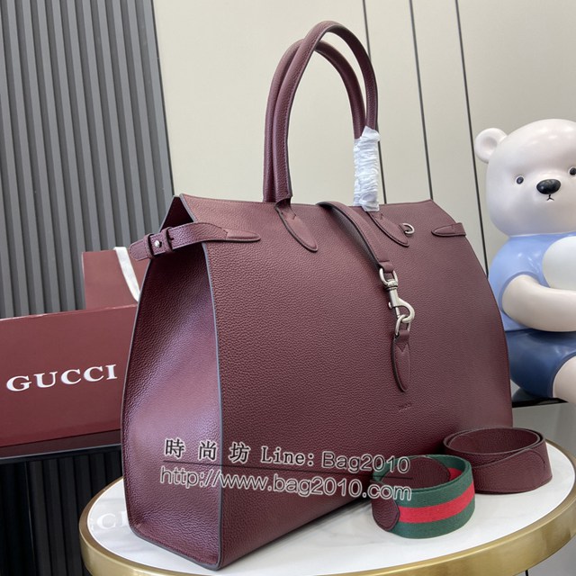 Gucci專櫃古馳最新款男士大號手提托特包 jh2002型號：796761